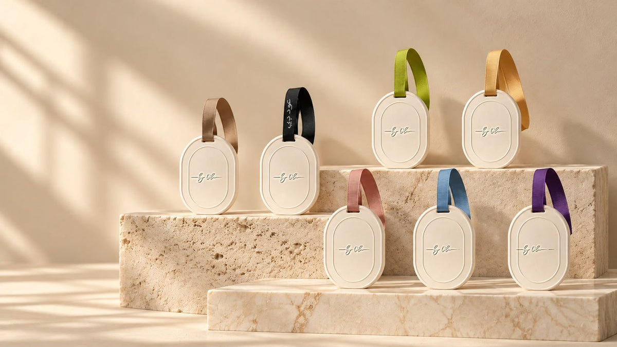 Maison by Ola scented plaster tablets with colourful ribbons